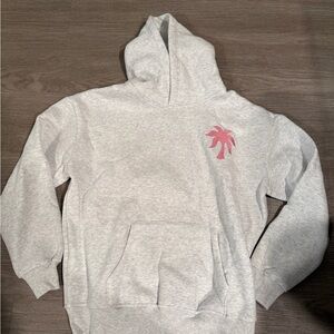 Pink Palm Gray Hoodie